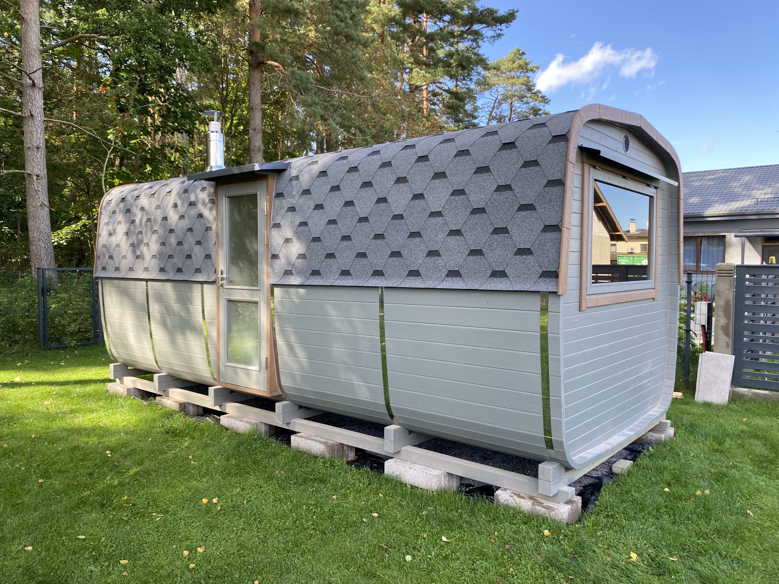 Oval barrel saunas