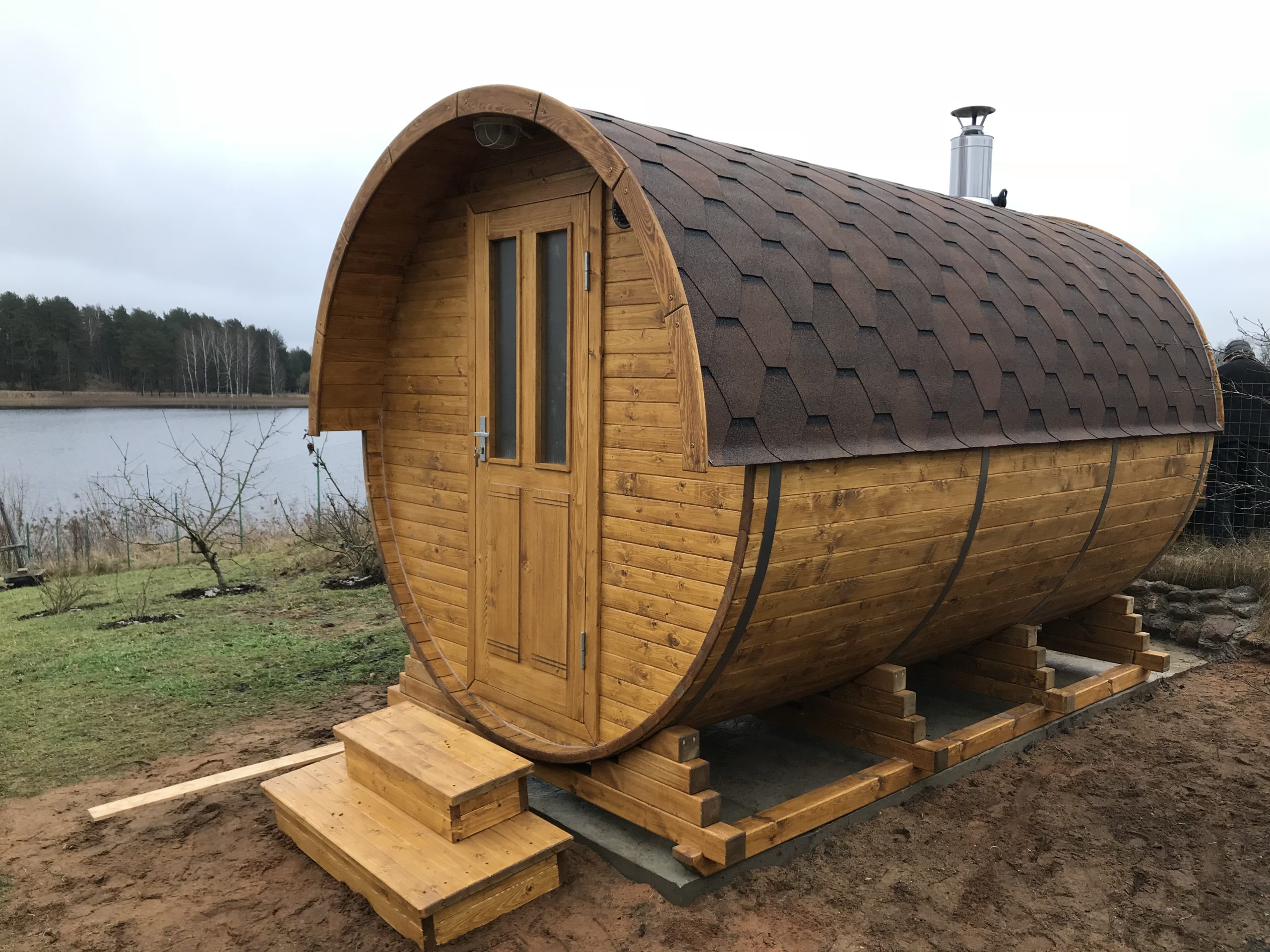 Круглые бани-бочки